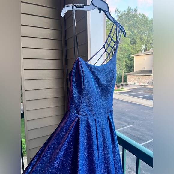 🆕 ✨ B. Darlin Blue Purple Glitter Gown Size 15/16 Prom Bridesmaid Wedding Party✨ - Picture 7 of 17